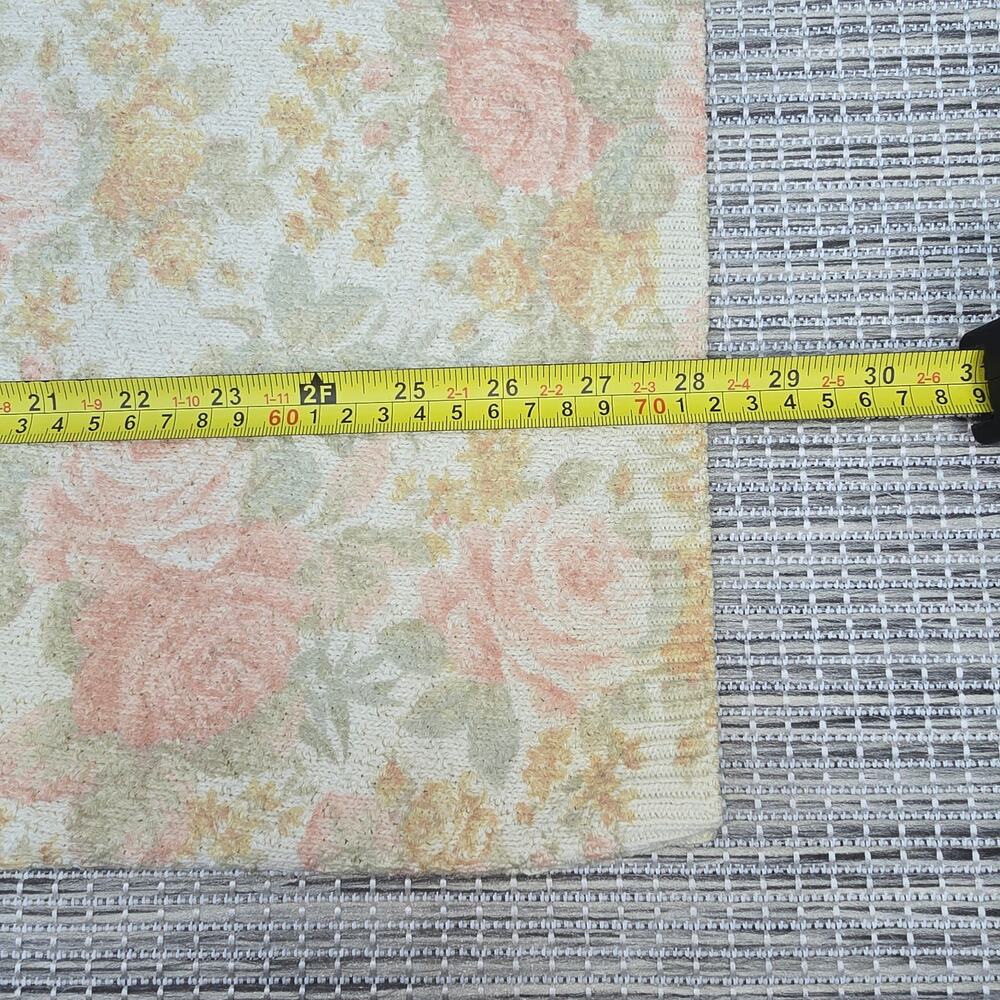 United States Sweaters Knit Top Medium Beige Pink VTG Victorian Antique Floral - Picture 6 of 11